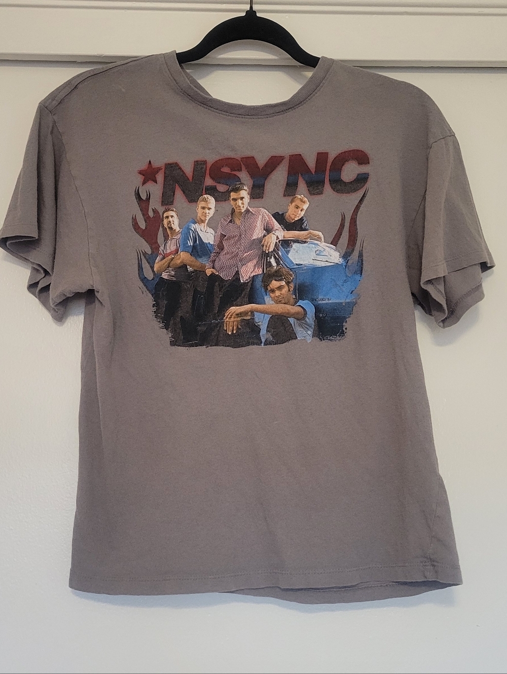 NSYNC Graphic T Shirt Womens XS Gray Boy Band Y2K Style Pop Tee
